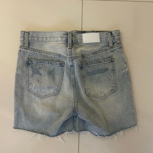 Pistola Devin high rise denim shorts light blue size 25 like new - Picture 3 of 6